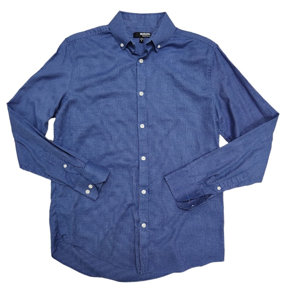 MURANO Liquid Luxury Blue Long Sleeve Button-down Shirt Mens S NICE CONDITION
